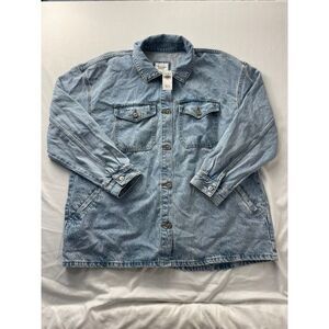 Abercrombie & Fitch Denim Shirt Jacket Light Wash Oversized Shacket XL New